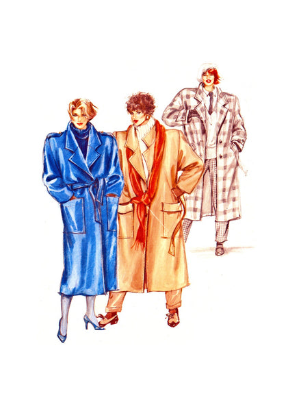 Neue Mode 20641 Oversized Coat with Tie Belt and Pocket Variations, Uncut, Factory Folded Sewing Pattern Multi Size 12-22