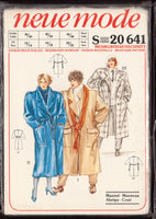 Neue Mode 20641 Oversized Coat with Tie Belt and Pocket Variations, Uncut, Factory Folded Sewing Pattern Multi Size 12-22
