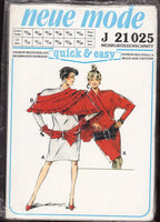 Neue Mode 21025 Shawl Collar Mock Wrap Over Bodice Dress with Shawl and Belt, Uncut, Factory Folded Sewing Pattern Multi Size 8-30
