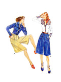 70's Butterick 4918 Fitted Shirt with Pointed Collar with Band and Slightly Flared Culottes Uncut, Factory Folded Sewing Pattern Size 10