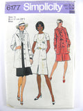 70s Simplicity 6177 Short Sleeved Dress with Unlined, Front Buttoned Topper Uncut, Factory Folded Vintage Sewing Pattern Size 16