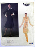 70s Vogue 2638 Belinda Bellville Drop Waist Dress with Button Front Bodice & Gathered Skirt, Uncut, Factory Folded, Sewing Pattern Size 10