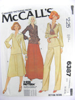 McCall's 6387 Long Top with Collar, Maxi Skirt in Two Lengths or Straight Pants, Uncut, Factory Folded Sewing Pattern Size 16-20