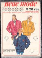 Neue Mode 20788 Box Jacket with Wide Hip Band Button Closure & Pocket Variations, Uncut, Factory Folded Sewing Pattern Multi Size 12-24