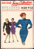 Neue Mode 20912 Sheath Dress with Pleated Skirt, Neckline & Sleeve Cuff Variation, Uncut, Factory Folded Sewing Pattern Multi Size 8-18