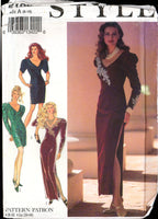 Style 2193  Lined, Tapered Evening/Cocktail/Formal Dress with Two Sleeve and Skirt Lengths, U/C, Factory Folded Sewing Pattern Size 8-18