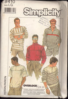 Simplicity 8410 Pullover Knit Top with Collar Variations & Long or Short Sleeves, Uncut, Factory Folded Sewing Pattern Size 32-34 or 42-44