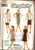 Simplicity 8551 Surf Club Design Dress, Tunic or Top and Straight or Flounced Skirt Uncut, Factory Folded, Sewing Pattern Size 14-16