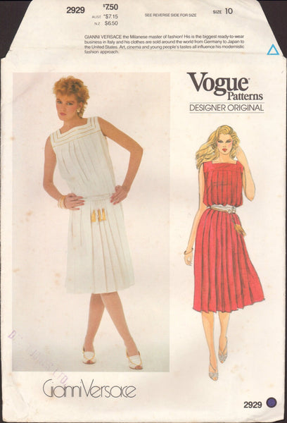 Vogue Designer Original 2929 Gianni Versace Loose Fitting, Pleated, Sl Patterns Central Vogue Designer Original 2929 Gianni Versace Loose Fitting, Pleated, Sl Patterns Central