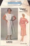 Vogue American Designer 1544 Kasper Pleated Blouson Bodice Dress with Two Sleeve Lengths Sewing Pattern, U/C, F/F Size 14 or Cut Size 10