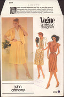 Vogue American Designer 2714 John Anthony Short Sleeve Jacket, Wrap Blouse and Skirt, Uncut, Factory Folded, Sewing Pattern Size 12