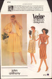 Vogue American Designer 2714 John Anthony Short Sleeve Jacket, Wrap Blouse and Skirt, Uncut, Factory Folded, Sewing Pattern Size 12
