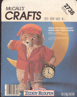 McCall's Crafts 2738 Sleepwear for Teddy Ruxpin Talking Teddy Bear Doll Uncut Sewing Pattern
