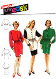 Burda 4631 Dress with Gathered Tie Waist, Two Sleeve Lengths and Optional Collar, Uncut, Factory Folded, Sewing Pattern Multi Size 10-20
