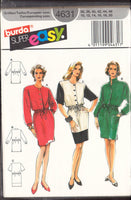 Burda 4631 Dress with Gathered Tie Waist, Two Sleeve Lengths and Optional Collar, Uncut, Factory Folded, Sewing Pattern Multi Size 10-20