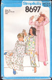 Simplicity 8697 Girls' Sleepwear: Nightgown, Robe, Pajama Top and Pants, Uncut, Factory Folded, Sewing Pattern Size 10 Breast 73 cm