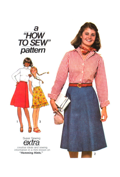 Simplicity 7870 Teens' Set of Front Wrap Skirts with Waistband & Optional Ruffle, Uncut, Factory Folded, Sewing Pattern Size 8 or 11-12