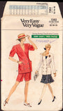 Vogue 7262 Double Breasted Jacket with Long or Short Sleeves, Pleated Shorts, Fitted and Flared Skirt, Trimmed Sewing Pattern Size 12-16