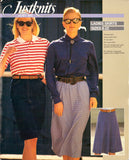 Justknits Ladies Pleated, Jeans Style, Four Gore, A-line or Straight Skirt, Uncut, Factory Folded, Sewing Pattern Multi Plus Size 8-22