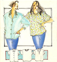 Justknits 96859 Ladies' Long or Short Sleeve Shirts and T-Shirts in Various Styles, Uncut, Factory Folded Sewing Pattern Multi Size 8-22