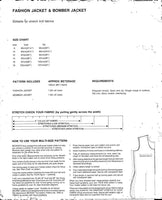 Bevknits 2000 Ladies' Fashion or Bomber Jacket for Stretch Knits Only, Uncut, Factory Folded Sewing Pattern Multi Plus Size 8-18