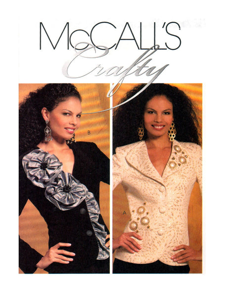 McCall's Crafty 5760 Embellished, Princess Seamed Jacket with Sleeve Variations, Uncut, Factory Folded, Sewing Pattern Size 14-20