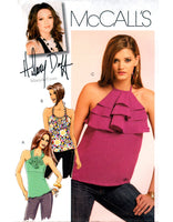 McCall's 5852 Hilary Duff Label Lined Halter Top with Front Neckline Variations, Uncut, Factory Folded, Sewing Pattern Size 4-6-8-10