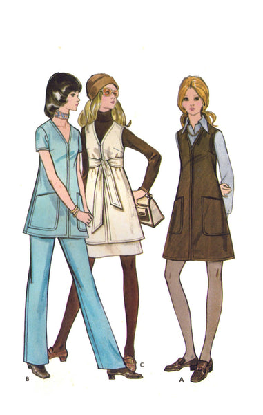 Butterick 5975 Sleeveless or Short Sleeve A-line Maternity Jumper or Tunic, Skirt & Pants, Uncut, Factory Folded Sewing Pattern Size 10