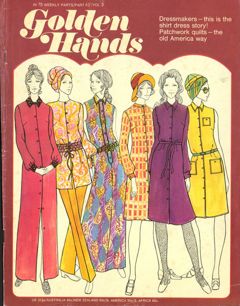 70s Golden Hands Weekly Part 42 Knitting, Dressmaking and Needlecraft Colour Magazine with Patterns and Instructions