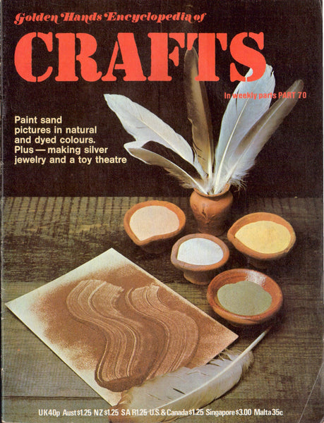 70s Golden Hands Crafts Weekly Part 70 Covering Various Crafting Projects, Colour Magazine with Patterns and Instructions