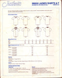 Justknits 96859 Ladies' Long or Short Sleeve Shirts and T-Shirts in Various Styles, Uncut, Factory Folded Sewing Pattern Multi Size 8-22