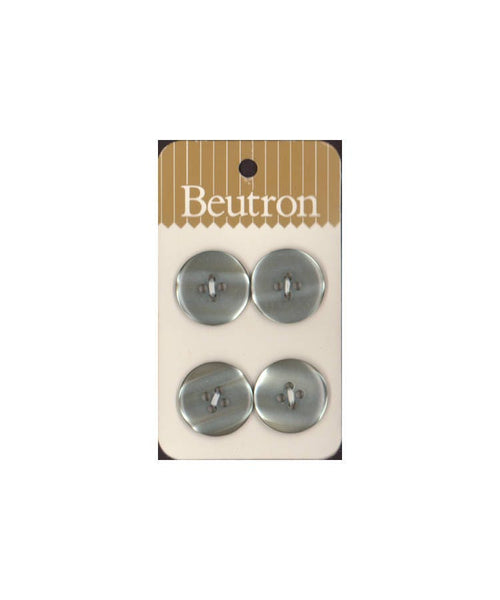 Vintage Beutron approx. 0.7" (18 mm) Carded Grey Pearlescent Moonglow 4-Hole Buttons Four Pieces (B47, B48, B49)