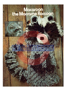 Vintage 70s Macaroon Macramé Raccoon Wall Hanging Pattern Instant Download PDF 3 + 3 pages