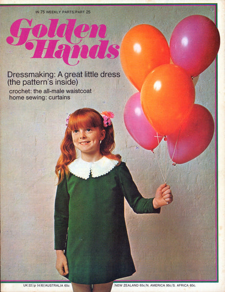 70s Golden Hands Weekly Part 25 Knitting, Dressmaking and Needlecraft Colour Magazine with Patterns and Instructions