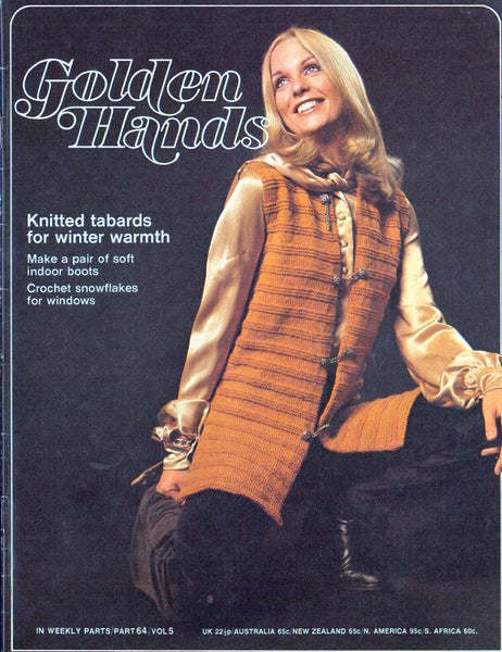 70s Golden Hands Weekly Part 64 Knitting, Dressmaking and Needlecraft Colour Magazine with Patterns and Instructions