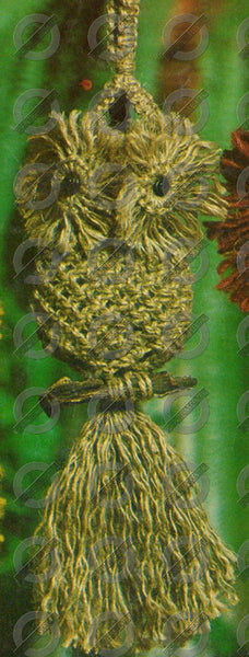 Vintage 70s Hooter & Baby Hooter Macrame Owls Pattern Instant Download PDF 2 + 2 pages