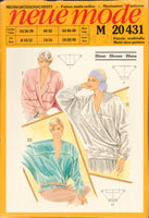Neue Mode 20431 Retro Batwing Sleeve, Wrap Over Blouse with Fitted Waistline, Uncut, Factory Folded, Sewing Pattern Multi Plus Size 8-40