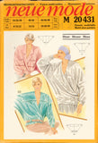 Neue Mode 20431 Retro Batwing Sleeve, Wrap Over Blouse with Fitted Waistline, Uncut, Factory Folded, Sewing Pattern Multi Plus Size 8-40