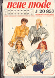 Neue Mode 20857 Long Sleeve Shirts with Optional Pocket and Double Collar, Uncut, Factory Folded, Sewing Pattern Multi Plus Size 12-24