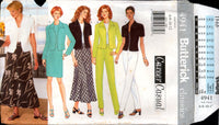Butterick 4941 Career Casual Above Hip Jacket, Flared Bias Skirt, Tapered Dress & Pants, Uncut, Factory Folded, Sewing Pattern Size 6-12
