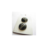 60s Lady Fashion 7/8" (21 mm) Carded Grey with White Swirl Dome, Four Hole Button, (B146) Two on Card