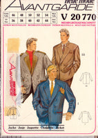 Neue Mode 20770 Mens' Double Breasted Jacket with Back Tab or Back Inverted Pleat, Uncut, Factory Folded Sewing Pattern Multi Size 36-44