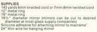Vintage Macrame Mirror Pattern Instant Download PDF 1 page plus General Knotting Info