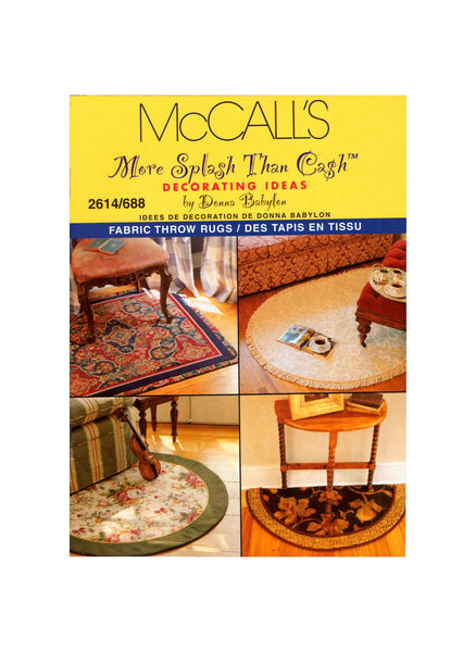 McCall's 2614 More Splash than Cash, Fabric Throw Rugs by Donna Babylon, Uncut, Factory Folded Sewing Pattern and Booklet