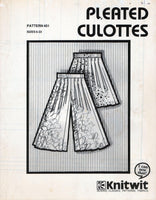 Knitwit 401 Pleated Culottes in Two Lengths with Side Pockets, Uncut, Factory Folded, Sewing Pattern Multi Plus Size 6-22