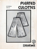 Knitwit 401 Pleated Culottes in Two Lengths with Side Pockets, Uncut, Factory Folded, Sewing Pattern Multi Plus Size 6-22