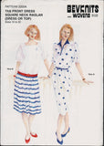 Bevknits 2200A Tab Front Dress or Top with Square Neck and Raglan Sleeves, Uncut, Factory Folded, Sewing Pattern Multi Plus Size 10-22