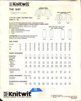 Knitwit 9303 The Suit: Single or Double Breasted Jacket and Straight Skirt, Uncut, Factory Folded, Sewing Pattern Multi Plus Size 6-26