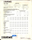 Knitwit 9303 The Suit: Single or Double Breasted Jacket and Straight Skirt, Uncut, Factory Folded, Sewing Pattern Multi Plus Size 6-26