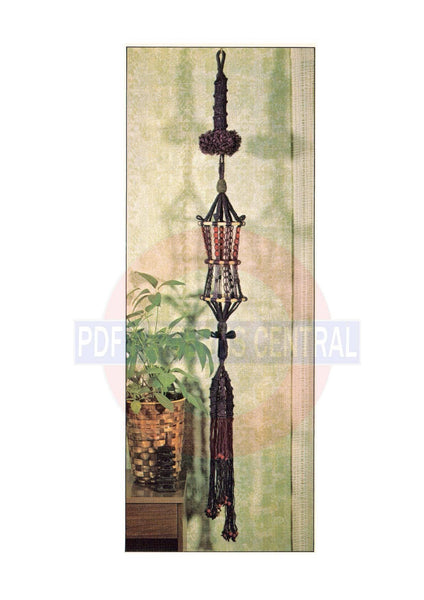 Vintage 70s Decorative Macrame Hanger "Love Song" Pattern Instant Download PDF 2 + 1 pages